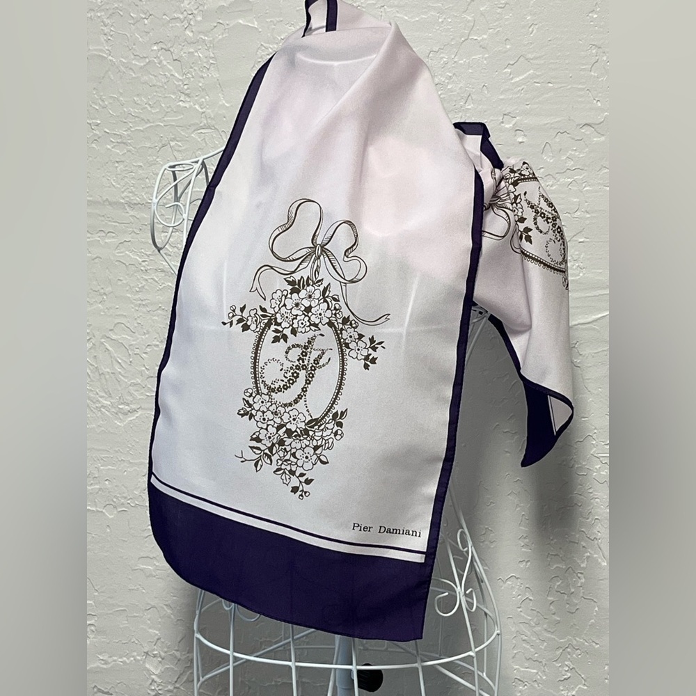 Pier Damiani Purple Lilac FloralScarf Vintage